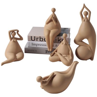 China Household Items Subtract Art Yoga Figurines Set for Decoration for sale