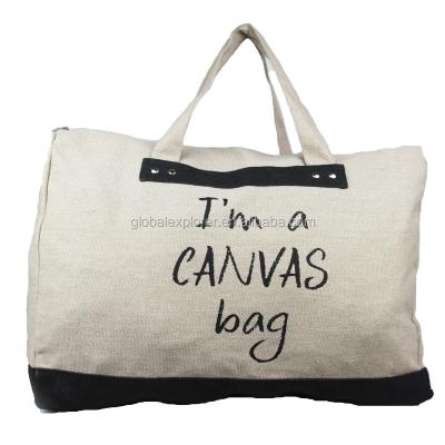 China Cheap Promotional Fashion Canvas Travel Bag Weekend Bag Promotional Tote Bag for sale