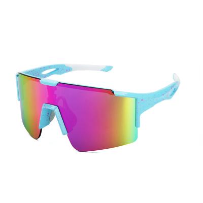 China Sportglasses 2022 Custom Interchangeable One Piece Logo One Piece Lens Cycling Sports Lens Sports Sunglasses for sale