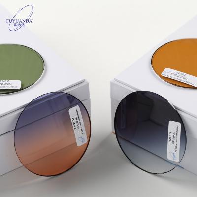 China Fashionable Triple Cr39 Colors Gradient Tinted Lens PC Polycarbonate Sunglasses Coating Lenses for sale