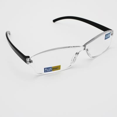 China Thin 2022 Design Material Cheap Blue Blocking Glasses Computer Radiation Protect Glass Anti Blue Rimless Reading Glasses for sale