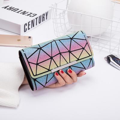 China New Waterproof Wallet Women's Card Socket Long Solid Pouch Pocket Patterns Large Capacity Purse Geometric Mobile Phone Purse for sale