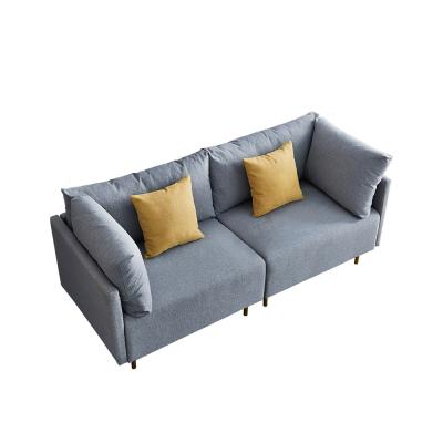 China Adjustable (Other) Can Be Combination Living Room Sofa Solid Wood Frame Sofa Gray 3 Seater Couch Freestanding Sofa for sale