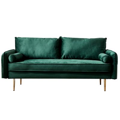 China (Other) High Quality Adjustable Green Sofa Living Room And Bedroom Sofa Room Golden Metal Legs Living Fabric Sofa for sale