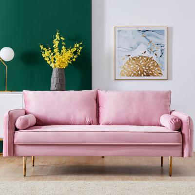 China Decoration Velvet Living Room Furniture (New Design Others) Comfortable Pink Wedding Sofa 2021 Adjustable for sale