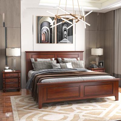 China Modern solid wood bed luxury bedroom furniture upholstered bedroom beds bedroom furniture wooden bed for sale