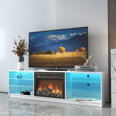 China Modern Freestanding Hotel Farmhouse Stove Living Room Wood Corner TV Stand With LED Electric Heater Place Panel Fire Quality for sale