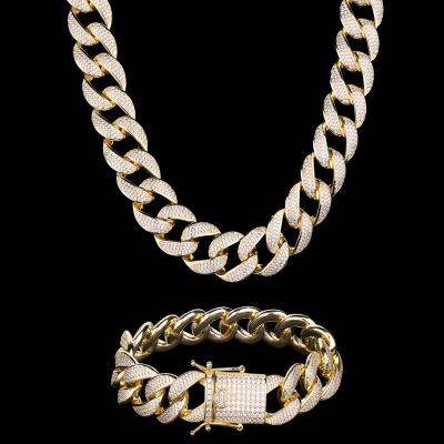 China Punk Wholesale factory hiphop fashion jewelry silver brass cuban chain bracelets for women men for sale