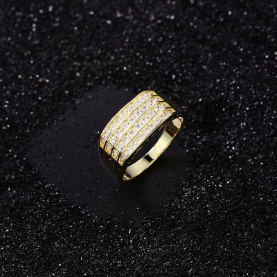 China Punk Fun Designs Rings Chunky Heavy Silver Gold Plated Zirconia Wedding Jewelry 925 Brass For Women 2022 for sale