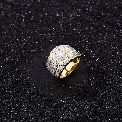 China Punk Amuse Designs Chunky Heavy Jewelry Brass Sterling Silver 18k Gold Plated Zirconia 5A Micro Pave Rings for sale