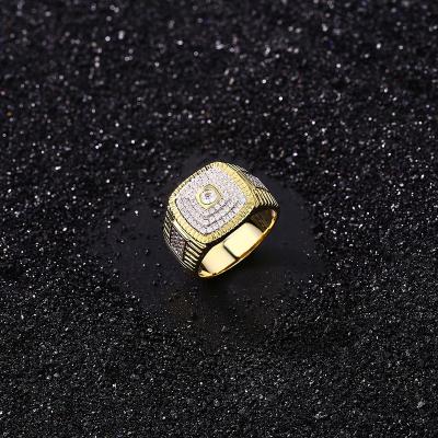 China Punk Fun Brazilian Hiphop Fashion Jewelry Brass Alloy 18k Gold Plated Zircon Diamonds Bridal Rings For Girls for sale