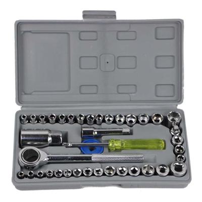 China High Quality Car Repair Motorcycle Repair Hand Tool Ratchet Socket 40pc Ratchet Wrench Set Auto Kit Kit for sale