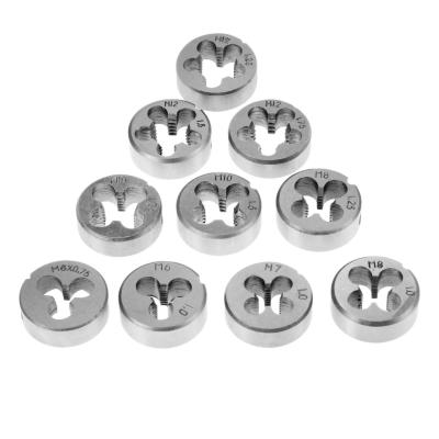 China Machine Tools 10 PC Round Threading Dies Set Thread Processing Tool for Processing or Correcting External Threads for sale