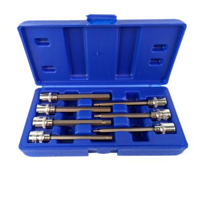 China Chrome Vanadium Alloy Steel 7Pcs Batch Pressure Socket With Long Wind Bit And Screwdriver Head Set Tool for sale