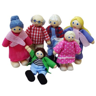 China European wooden pegdoll pegdoll family dolls people figure peg dolls pegdoll Europe dollhouse sculpture puppet toy set for sale