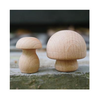 China Europe Montessori Beech Wood Sculpture Puppet DIY Wooden Kokeshi Unfinished Peg Dolls Mushrooms Toys Craft Art for sale