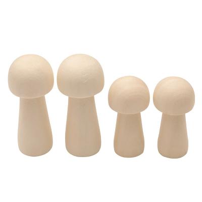 China Europe Christmas Decoration Ornament Mushroom Head Wooden Blanks Peg Dolls Wood Painting Kokeshi Peg Doll Craft Toys for sale