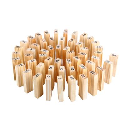 China Wooden Construction Toy Natural Number Building Stacking Blocks Party Wooden Tower Board Games Domino Game Educational Toys for sale