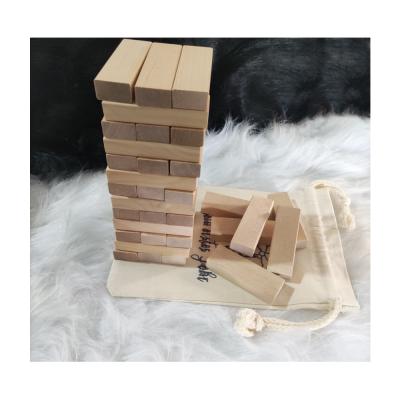 China Building Toy Unfinished Natural Empty Natural Table Tower Domino Wooden Balancing Stacking Stacking Construction Building Toy for sale