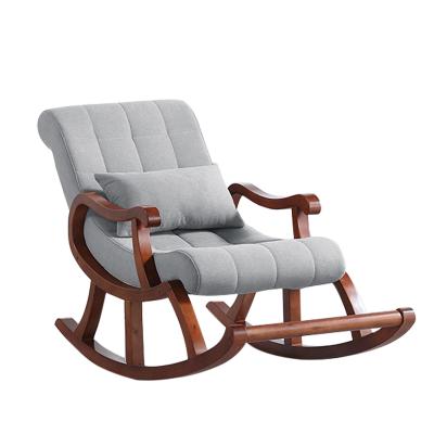 China (Waist)Adjustable Living Room Furniture Recliner Wooden Lazy Lounger Balance Wooden Rocking Chairs Relax Sofa For Adults for sale