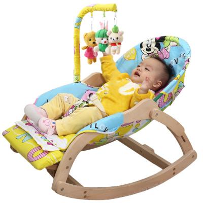 China Bouncer Wood Rocker Kids Nursery Room Bedroom Furniture Balance Folding Baby Lounge Recliner Solid Wood Rocking Chair for sale