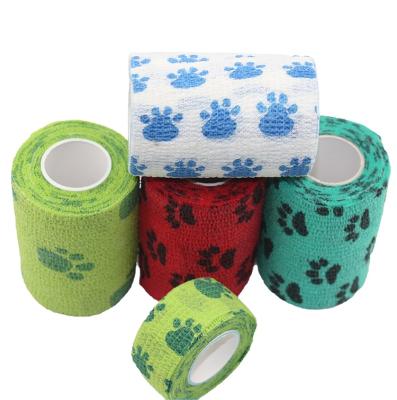 China Strong Viscosity Fabric Dog First Aid Color Plaster Trauma Bandage Orthopedic Adhesive Tape for sale