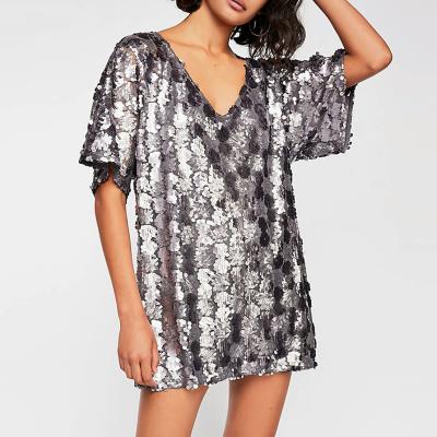 China Sustainable Sequin-Embellished Mini Dress For Women for sale