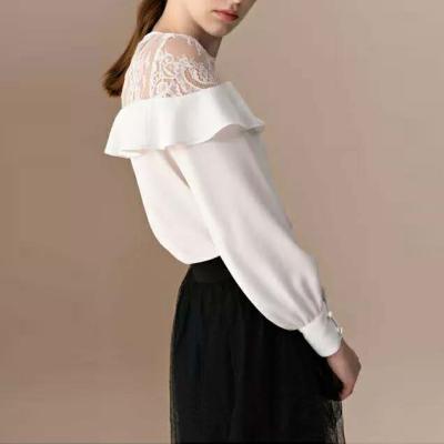 China Excellent Professional Anti Shrink Blouse Designs For Skirts Button Up Ladies Blouses With Collars for sale