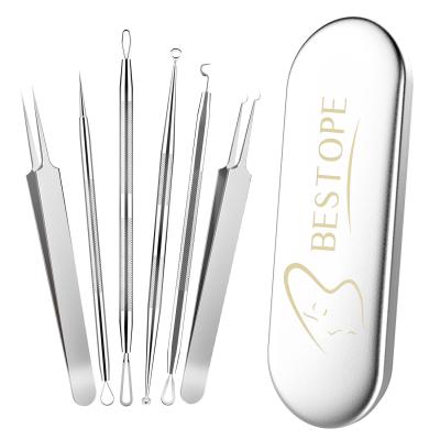 China Wholesale Professional Acne Treatment Factory Blackhead Remover Tool Pimple Extractor Kit 6 In 1 Lot Blackhead Removal for sale