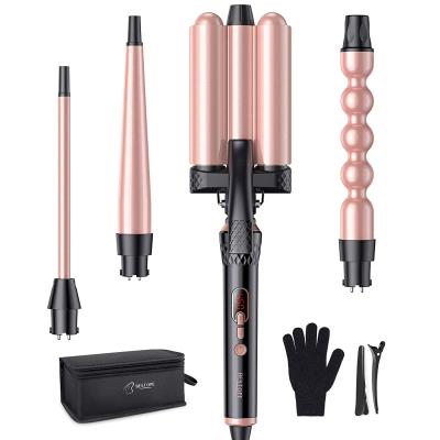 China Professional 3 Barrel Curling Bestope Beauty Hair Iron Ceramic Cordless Interchangeable Hair Curler Curling Wand/Iron for sale