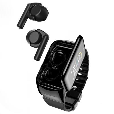 China 2021 Newly Arrival In-ear Earbuds BT Wireless Earphone Two In One Multi Functions Smart Watch TWS Earphone for sale