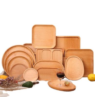 China Custom Wholesale Appetizer Round Wooden Kitchen Tray Rectangular Kitchen Kitchen Serving Tray for sale