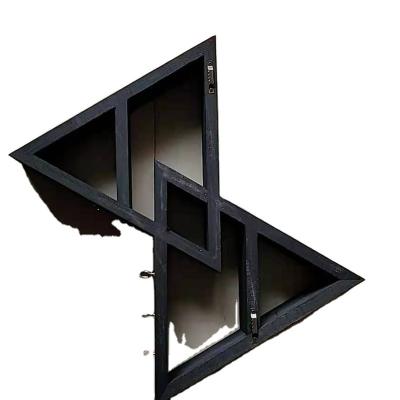 China Wholesale Custom New Design Modern Black Wooden Triangle Wall Shelves Floating Wood Shelf for sale