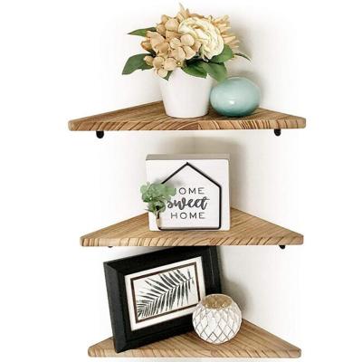 China Custom Wood Storage Shelves Universal Wall Corner Floating Wood Shelf for sale