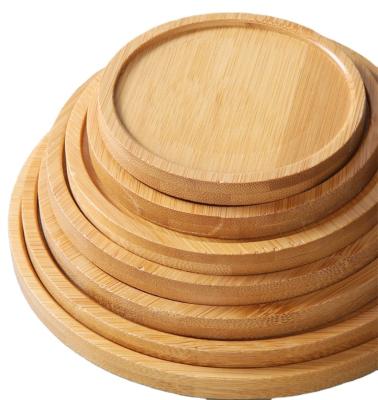 China Wholesale Kitchen Custom Around Plant Decorative Wooden Pot Tray Small Bamboo Tray For Home Decor for sale