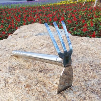 China 3 Stainless Steel Fork Garden Tools Fork Hoe Types 3 Prongs Fence Garden Steel Hoe for sale