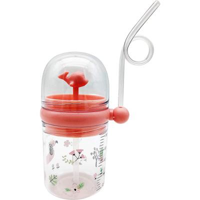 China 8.5oz Viable Cute Kid's Whale Spray Cup Students Plastic Cup Baby Training Bottle Drop-Proof Drinking Cups with Straw and Lid for sale