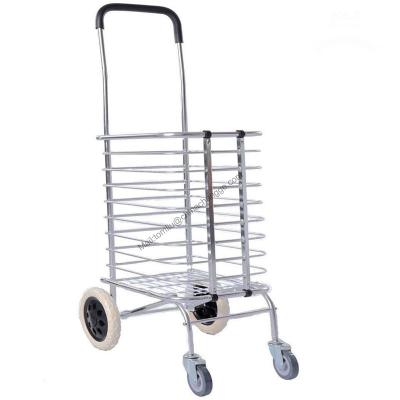 China Wholesale Folding Mini Aluminum Collapsible Shopping Cart for Supermarket for sale