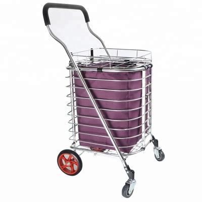 China Hot Selling Durable Aluminum Folding Portable Shopping Cart for sale