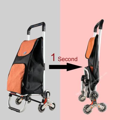 China 6 Wheel Folding Portable Shopping Cart Bags Climb Stairs Folding Shopping Bag Trolley for sale