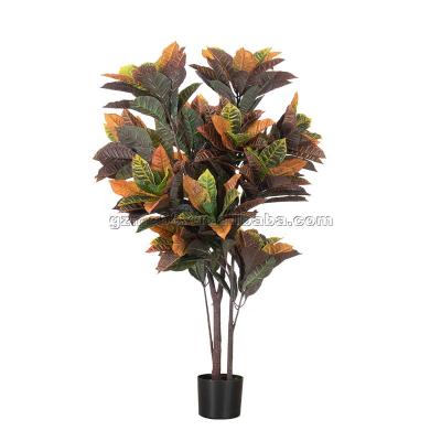 China Environmental Home Decor Plantas Plastic Artificial Plants Artificial Croton For Indoor Use for sale