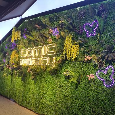 China Environmental Customized Jungle Style Green Grass Plants Artificial Vertical Wall For Home Decoration for sale