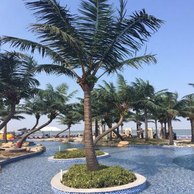 China Environmentally Made King Outdoor 7 Meters Artificial Coconut Palm Tree With 40cm Trunk Diameter For Swimming Pool for sale