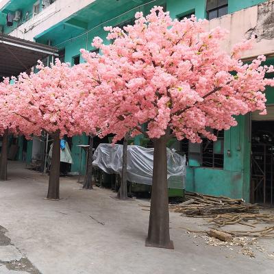 China Customized Eco-friendly Landscaping Decorative Design Flower Trees Big Cherry Blossom Pink Artificial Tree For Sale for sale