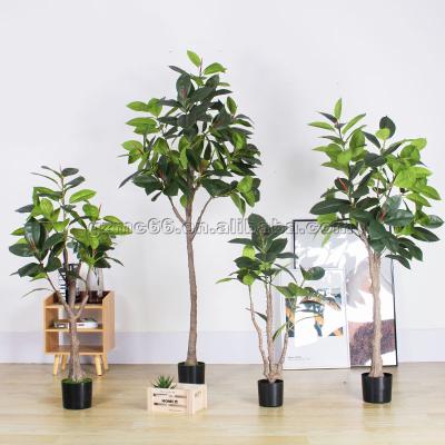 China High Quality Eco-friendly Artificial Plant Eco-Friendly Faux Oak Indian Rubber Tree For Home Decor for sale