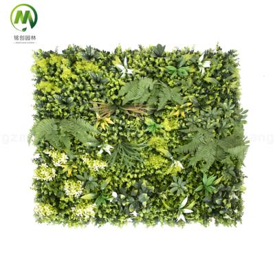 China Customized Farmhouse 100*100cm Plant Wall Fake Garden Plastic Green Vertical Wall Artificial Grass Wall Decoration for sale