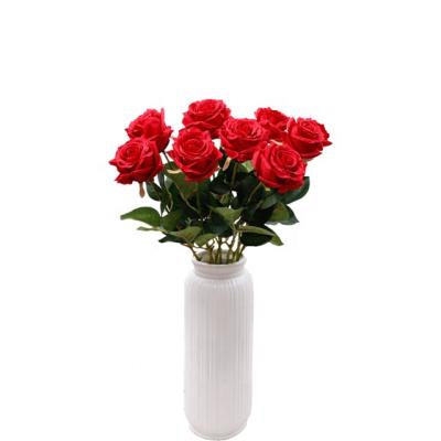 China Real Small Environmental Wedding Decor Pretend Fake Flowers Silk Flower Artificial Rose Wholesale for sale