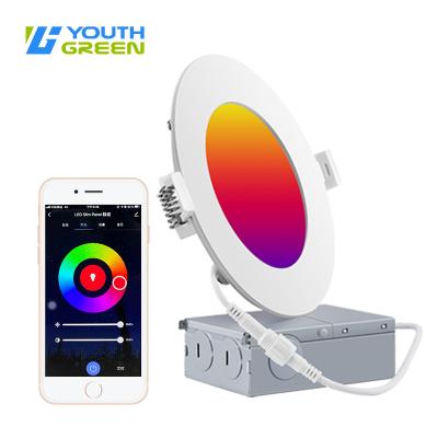 China Alexa Google Assistant and Siri Smart WIFI Control 4Inch LED Downlight 750LM 9Watt ETL Modern Slim Recessed Energy Star for sale