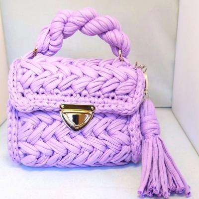 China Fashion OEM T-shirt Wholesale Handmade Yarn Woven Bags Women for sale