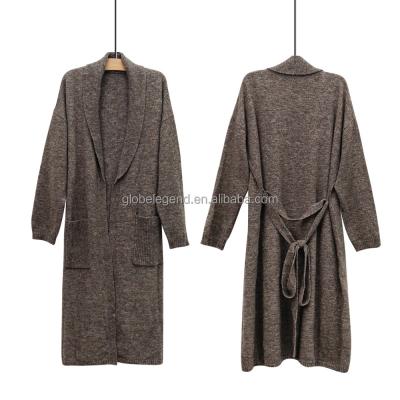 China Anti-wrinkle OEM Warm Fleece Long Sleeve Women Knit Coat Luxury Women Sweater Maxi Cardigan for sale